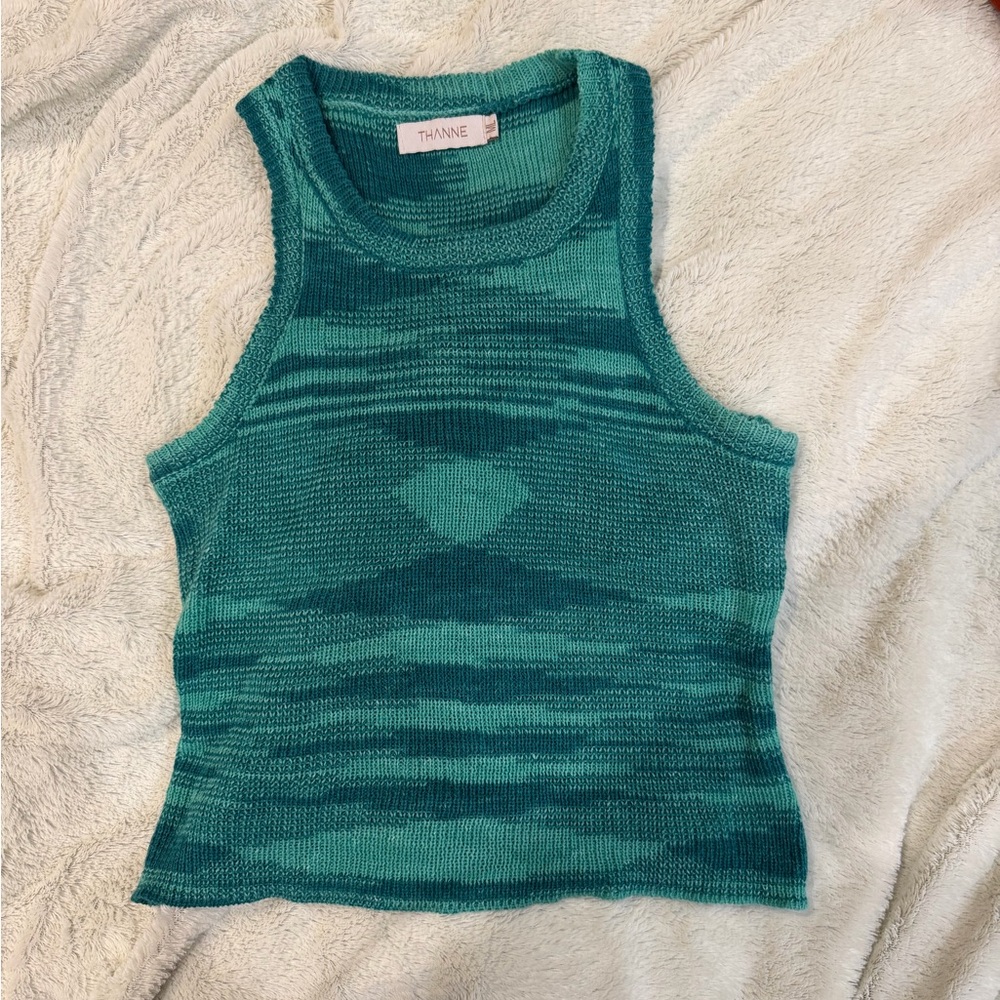 Teal Knit Women's Tank Top